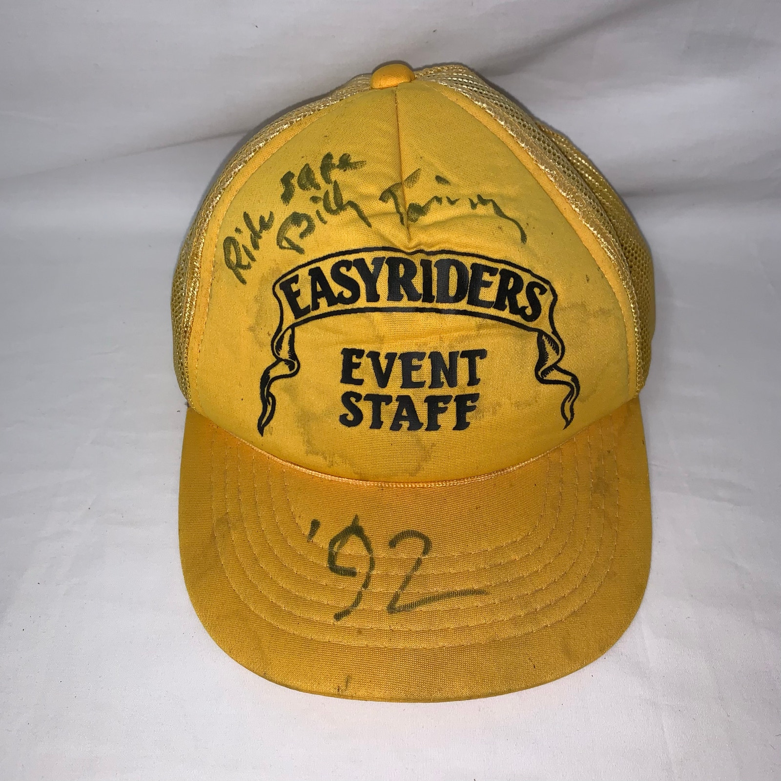 Vintage 1992 Easyriders Event Staff Trucker Hat With Signature